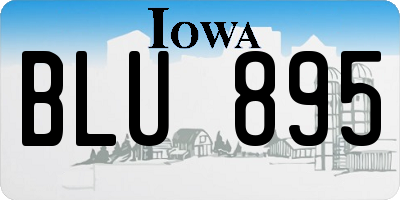 IA license plate BLU895