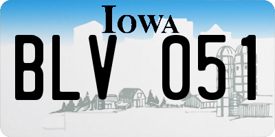 IA license plate BLV051