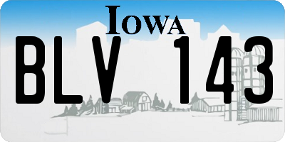IA license plate BLV143