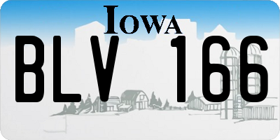 IA license plate BLV166