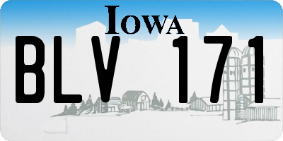 IA license plate BLV171