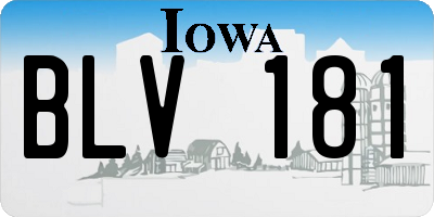 IA license plate BLV181