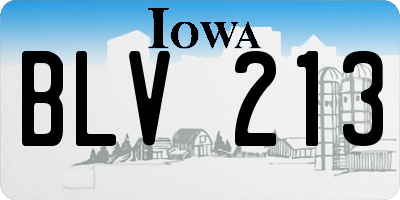 IA license plate BLV213