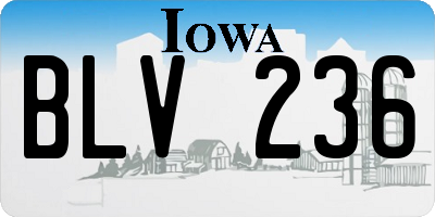 IA license plate BLV236