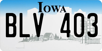 IA license plate BLV403