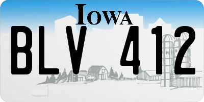 IA license plate BLV412
