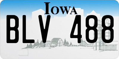 IA license plate BLV488