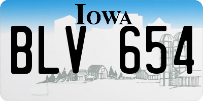 IA license plate BLV654