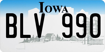 IA license plate BLV990