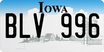 IA license plate BLV996