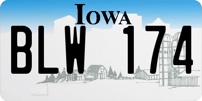 IA license plate BLW174