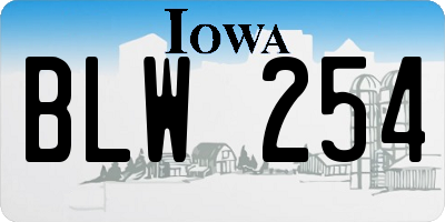 IA license plate BLW254