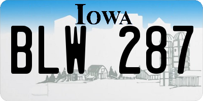 IA license plate BLW287