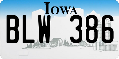 IA license plate BLW386
