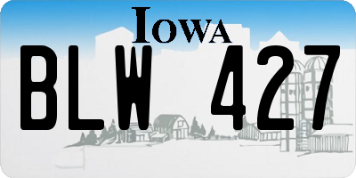 IA license plate BLW427