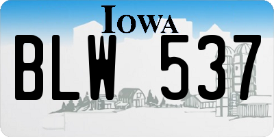 IA license plate BLW537