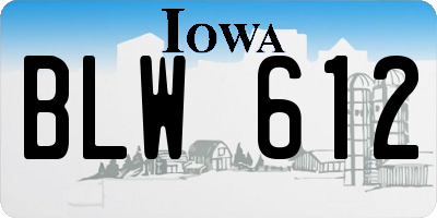IA license plate BLW612
