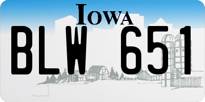 IA license plate BLW651