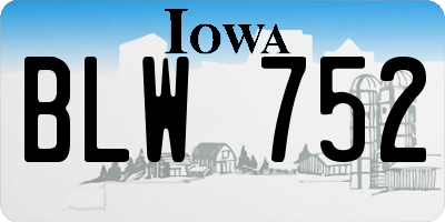 IA license plate BLW752