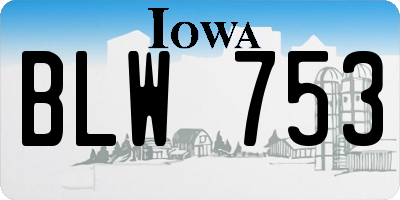 IA license plate BLW753