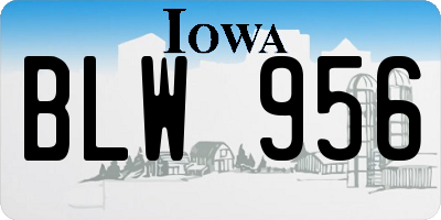 IA license plate BLW956