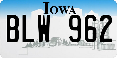 IA license plate BLW962