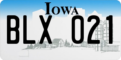 IA license plate BLX021