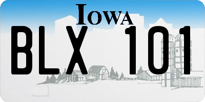 IA license plate BLX101