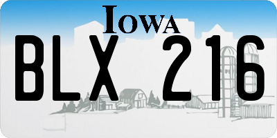 IA license plate BLX216