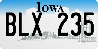 IA license plate BLX235