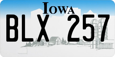 IA license plate BLX257