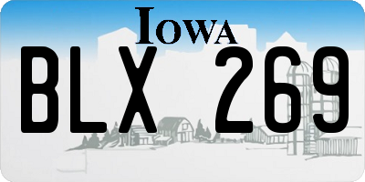 IA license plate BLX269
