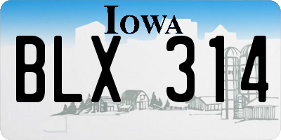 IA license plate BLX314