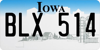 IA license plate BLX514