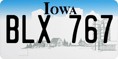 IA license plate BLX767