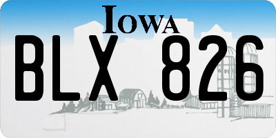 IA license plate BLX826