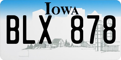 IA license plate BLX878