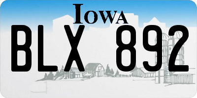 IA license plate BLX892