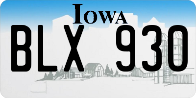 IA license plate BLX930