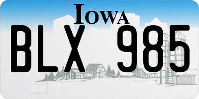 IA license plate BLX985