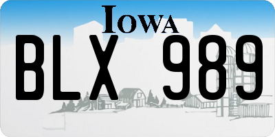 IA license plate BLX989