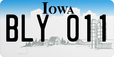 IA license plate BLY011