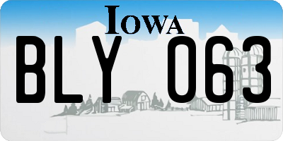 IA license plate BLY063