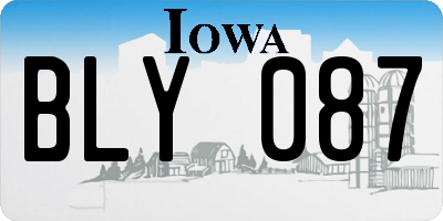 IA license plate BLY087