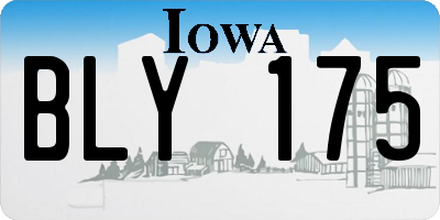 IA license plate BLY175