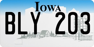IA license plate BLY203