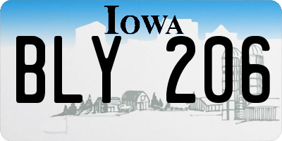 IA license plate BLY206