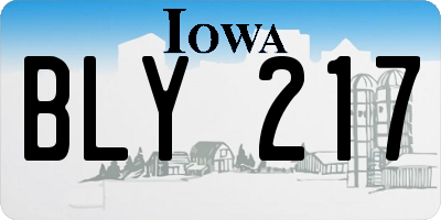 IA license plate BLY217