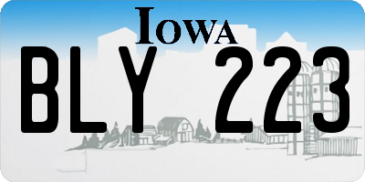 IA license plate BLY223