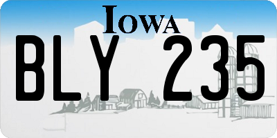 IA license plate BLY235